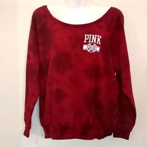 PINK Victoria's Secret Red Tie Dye Sweatshirt